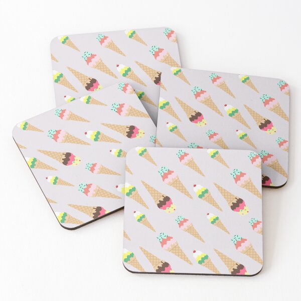 Item preview, Cute Triple Scoop Ice Cream Cones Pattern designed and sold by Nikola Dio.