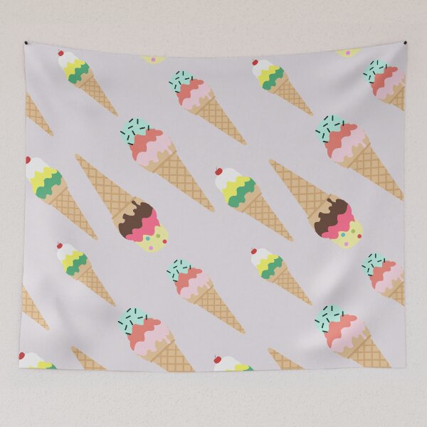 Item preview, Cute Triple Scoop Ice Cream Cones Pattern designed and sold by Nikola Dio.