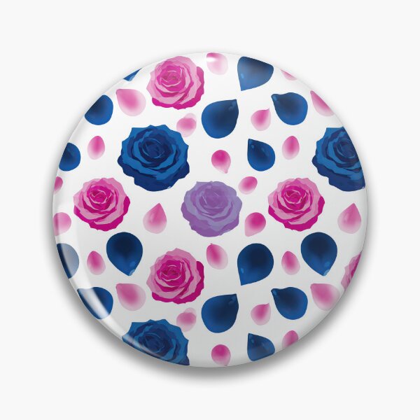 Item preview, Geometric Pink And Blue Rose Motif Pattern designed and sold by igraphixart.