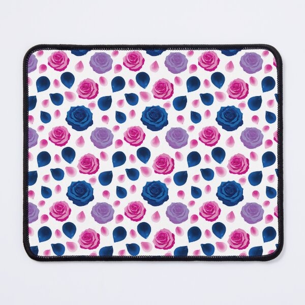 Item preview, Geometric Pink And Blue Rose Motif Pattern designed and sold by igraphixart.