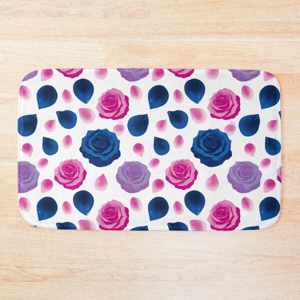 Item preview, Geometric Pink And Blue Rose Motif Pattern designed and sold by igraphixart.