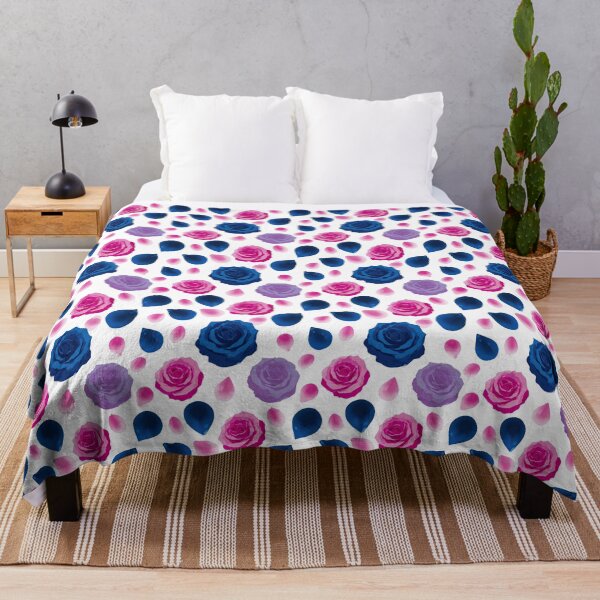 Item preview, Geometric Pink And Blue Rose Motif Pattern designed and sold by igraphixart.