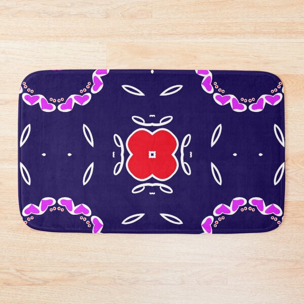 Item preview, Navy and Magenta Heart Mandala Pattern designed and sold by Tinsleybluebell.