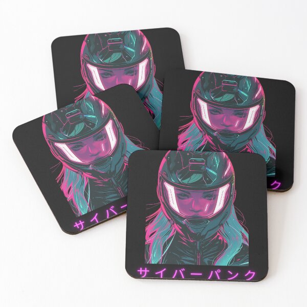 Item preview, Cyberpunk Girl Helmet Neon Futuristic Rider designed and sold by VectorForge.