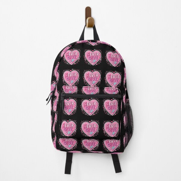 Item preview, Never Give Up Pink Heart Motivational Quote designed and sold by Owcomm.