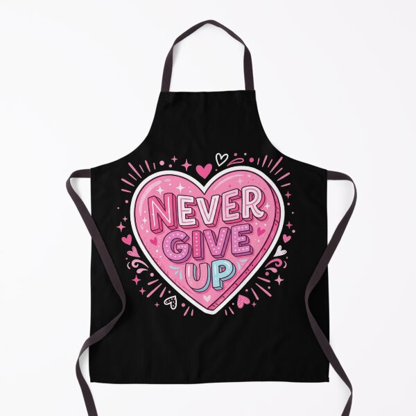 Item preview, Never Give Up Pink Heart Motivational Quote designed and sold by Owcomm.