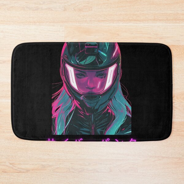 Item preview, Cyberpunk Girl Helmet Neon Futuristic Rider designed and sold by VectorForge.