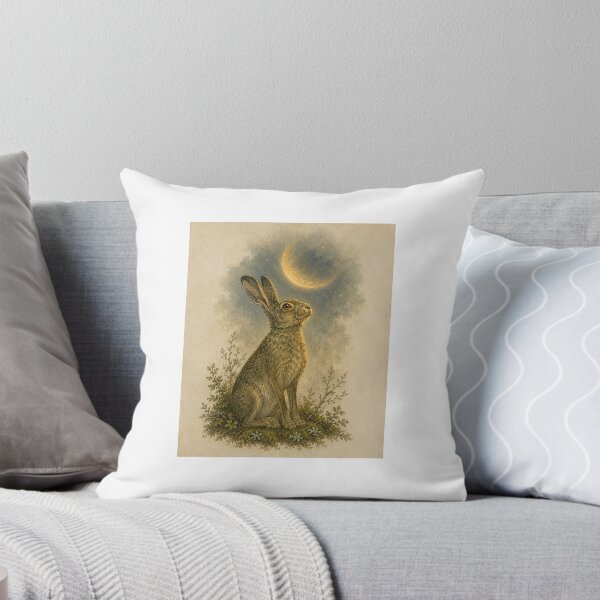 Item preview, Moon-Gazing Hare Ostara Altar Art — Luminous Spring Equinox Pagan Print designed and sold by Brackenlume Studio.