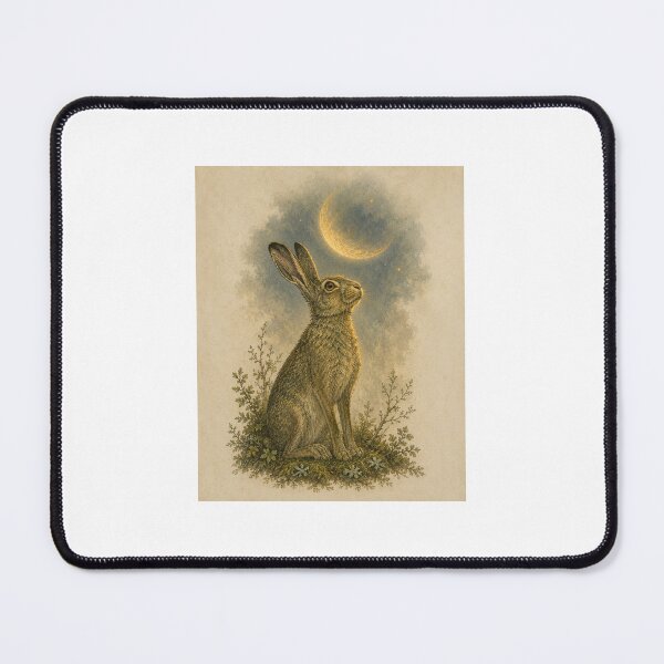 Item preview, Moon-Gazing Hare Ostara Altar Art — Luminous Spring Equinox Pagan Print designed and sold by Brackenlume Studio.