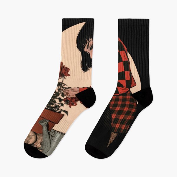 Item preview, T-Shirt - Sticker - Gardening Goth Girl: Roses and Shadows designed and sold by ForeverPrintsOK.