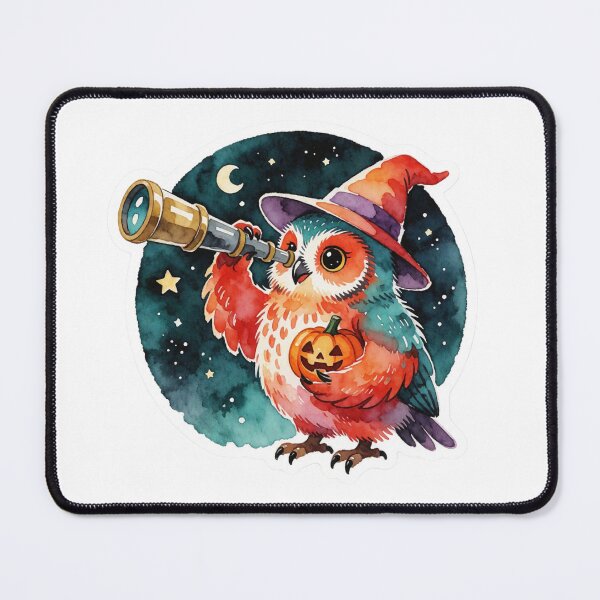 Item preview, Owl Sticker | Halloween Owl Astronomer designed and sold by AillustriaAK.
