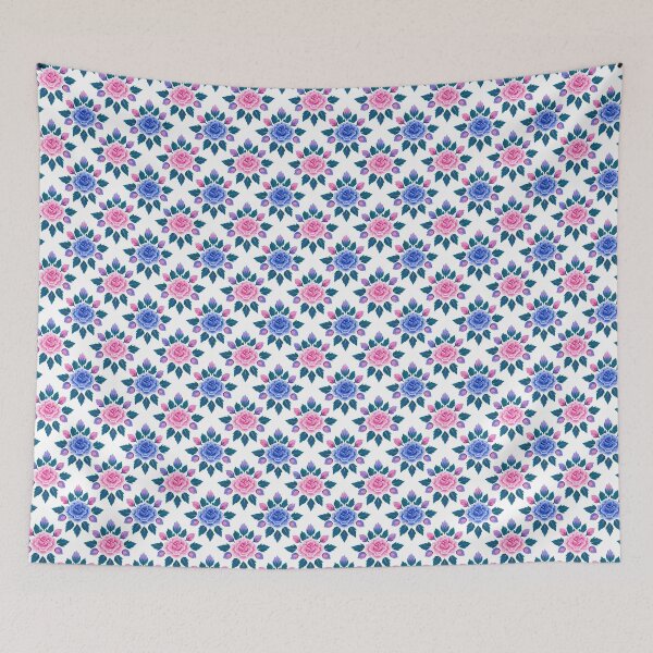 Item preview, Bold Pink And Blue Rose Floral Pattern designed and sold by igraphixart.