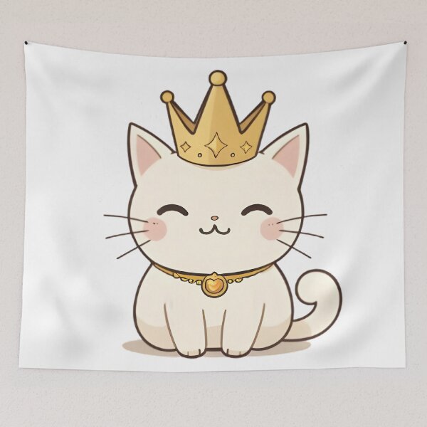 Item preview, Royal Cat — Kawaii Crown Cat Sticker designed and sold by tommysworks.
