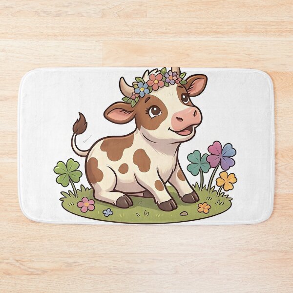 Item preview, cute cow and flower designed and sold by udsnevershop.