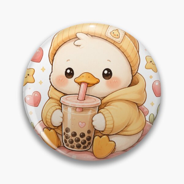 Item preview, Boba Lover Cute Duck Sticker designed and sold by happyhub786.