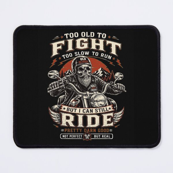 Item preview, Too Old To Fight Still Ride Biker Skull Vintage Motorcycle Enthusiast designed and sold by haitrieuic96.