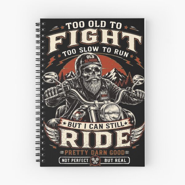 Item preview, Too Old To Fight Still Ride Biker Skull Vintage Motorcycle Enthusiast designed and sold by haitrieuic96.