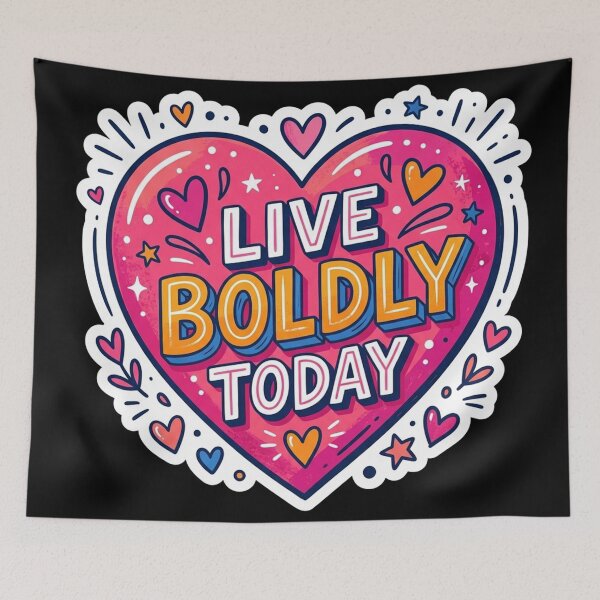 Item preview, Live Boldly Today Heart Illustration designed and sold by Owcomm.