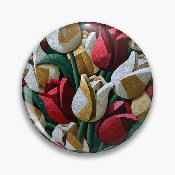 Item preview, Cubist Tulip Bouquet – Bold Abstract Floral Art designed and sold by VelvetThornsArt.