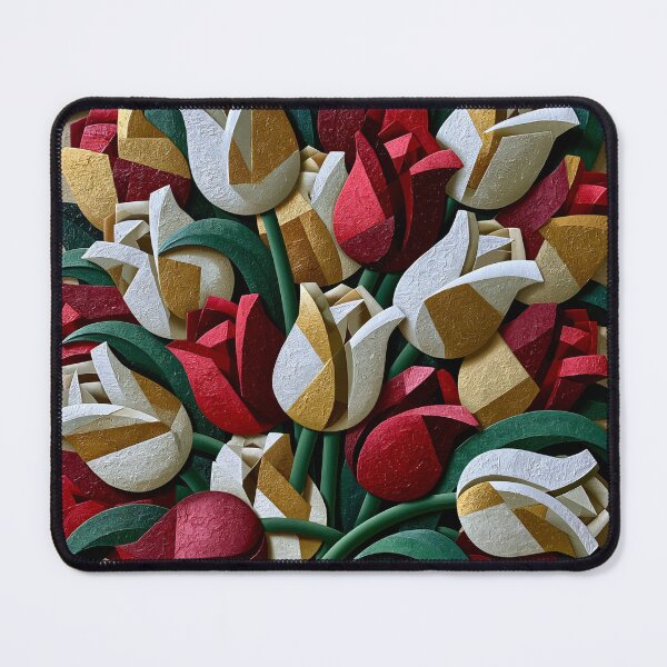 Item preview, Cubist Tulip Bouquet – Bold Abstract Floral Art designed and sold by VelvetThornsArt.
