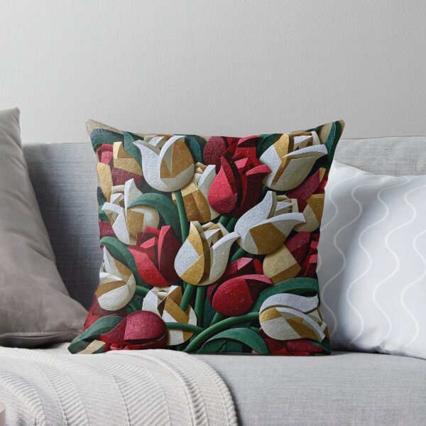 Item preview, Cubist Tulip Bouquet – Bold Abstract Floral Art designed and sold by VelvetThornsArt.