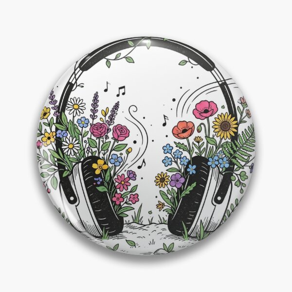 Item preview, Floral Headphones Music Lover Design designed and sold by vybrex.