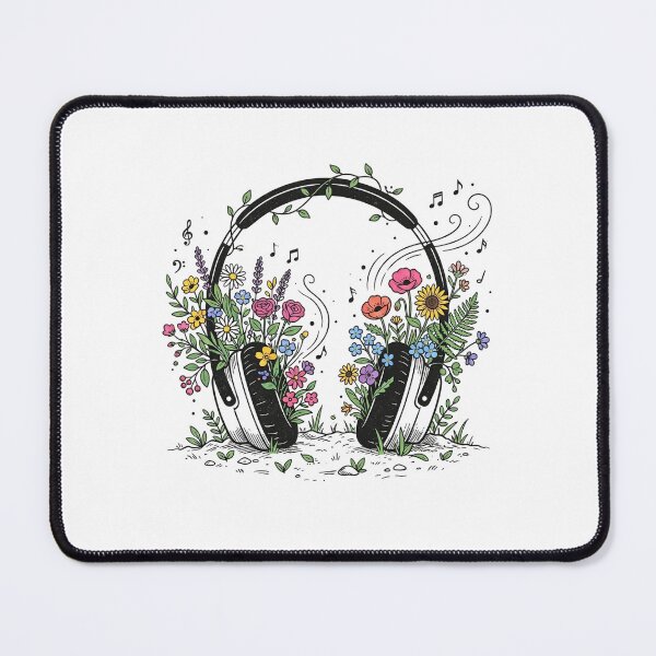 Item preview, Floral Headphones Music Lover Design designed and sold by vybrex ©.
