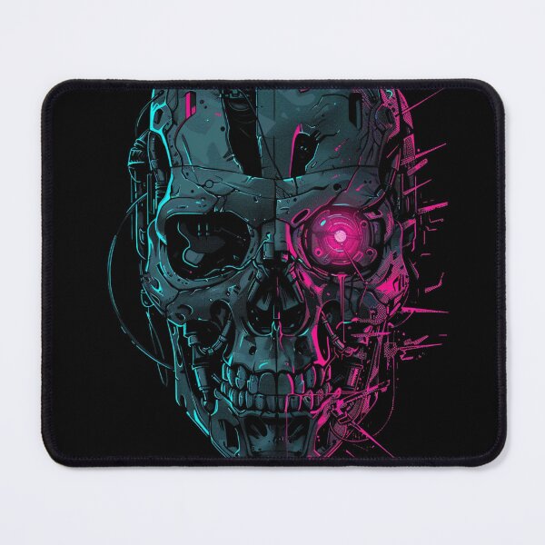 Item preview, Cybernetic Cyborg Skull Glowing Pink Neon Eye designed and sold by VectorForge.