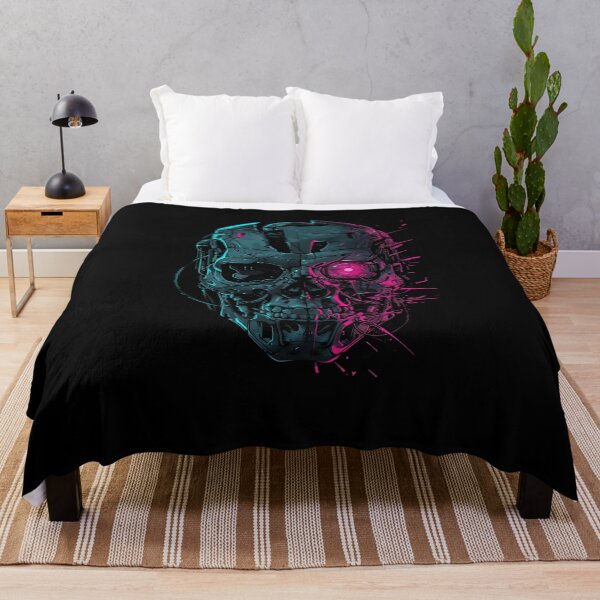 Item preview, Cybernetic Cyborg Skull Glowing Pink Neon Eye designed and sold by VectorForge.