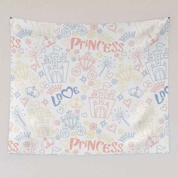 Item preview, pattern of little princess doodles designed and sold by kavalenkavart.