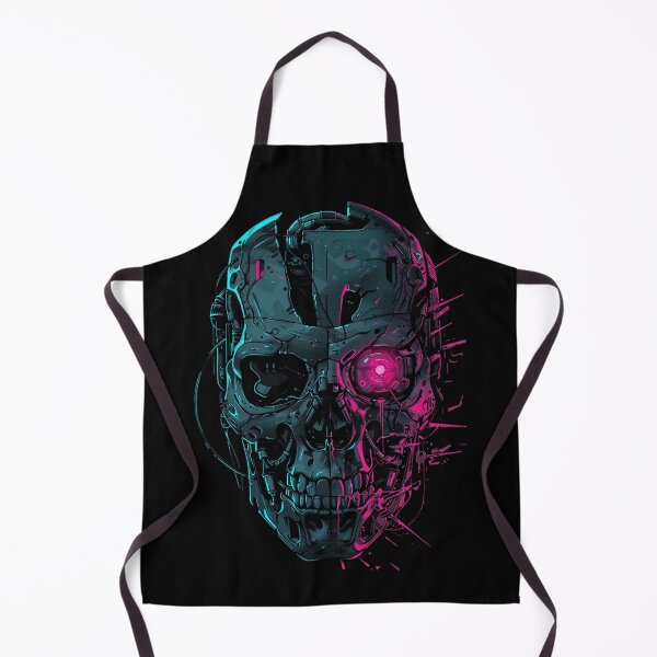Item preview, Cybernetic Cyborg Skull Glowing Pink Neon Eye designed and sold by VectorForge.
