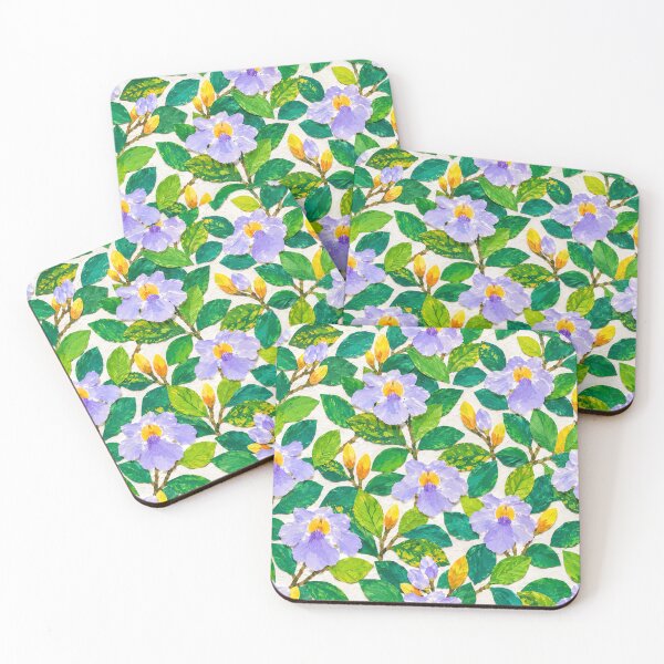 Item preview, Purple Floral Collage Seamless Pattern – Botanical Paper Cut Flowers & Green Leaves Repeat Design designed and sold by SWSandraWechner.