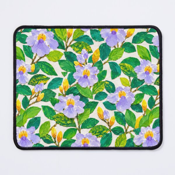 Item preview, Purple Floral Collage Seamless Pattern – Botanical Paper Cut Flowers & Green Leaves Repeat Design designed and sold by SWSandraWechner.