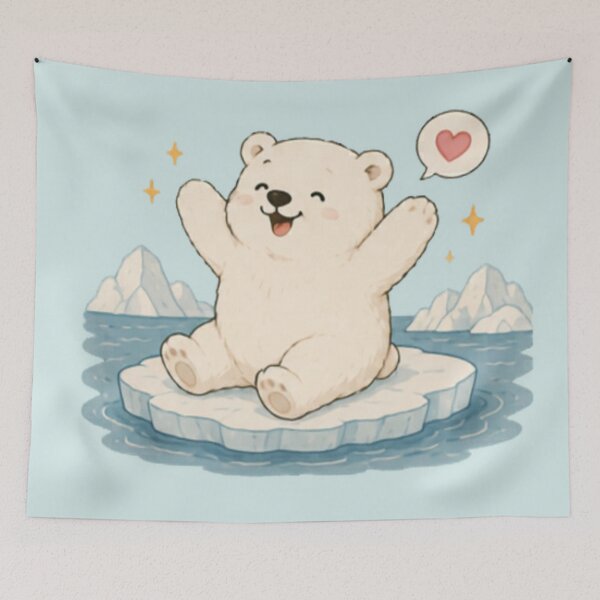 Item preview, Cute Happy Polar Bear designed and sold by MellowMunchkins.