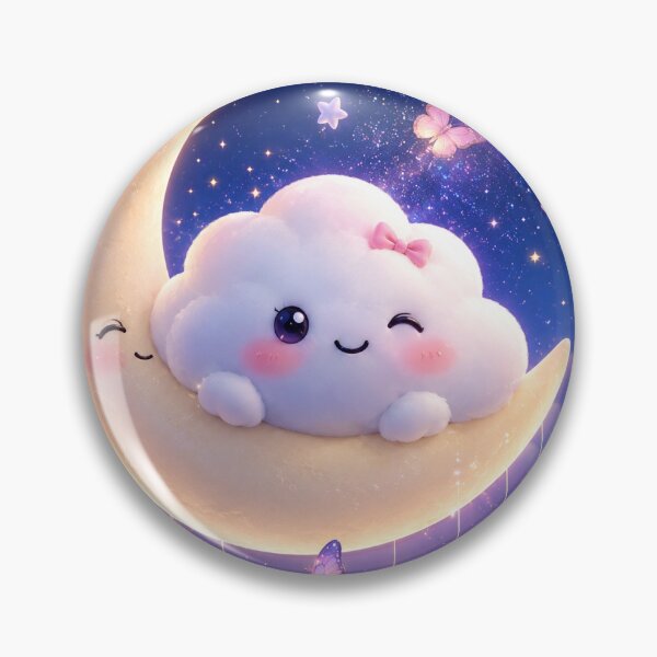 Item preview, Cute Moon and Cloud Kawaii designed and sold by DaryaArtFrance.