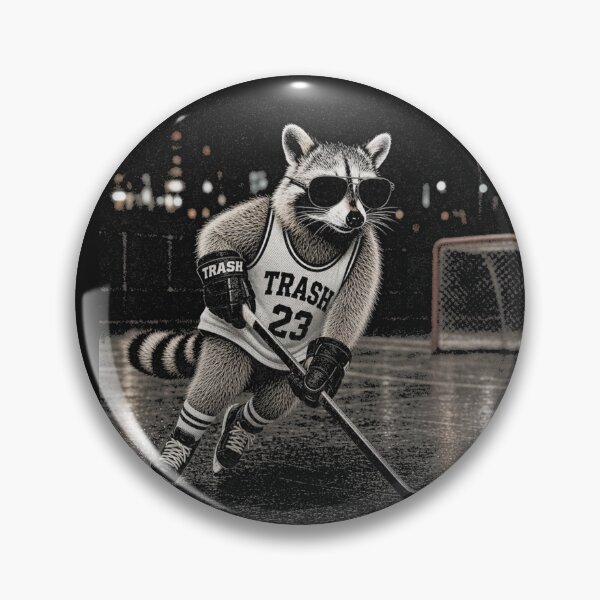 Item preview, Masked Raccoon Ice Hockey Rink Athlete designed and sold by Tsugraf Designs.