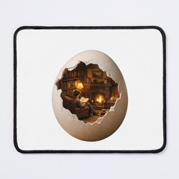 Item preview, Cozy Miniature Library Inside An Eggshell Art designed and sold by sohail_arts.