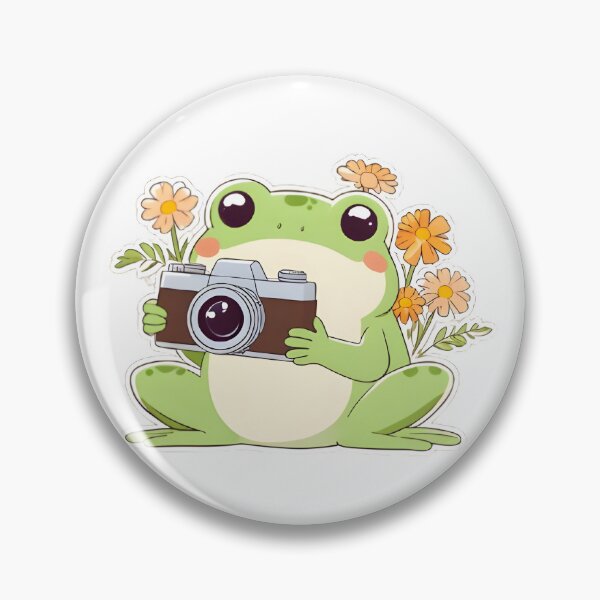Item preview, Photographer Frog — Vintage Camera Kawaii Sticker designed and sold by tommysworks.