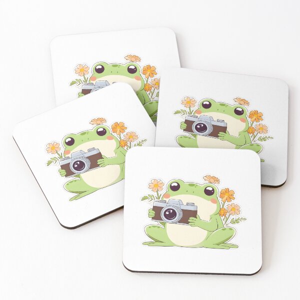 Item preview, Photographer Frog — Vintage Camera Kawaii Sticker designed and sold by tommysworks.