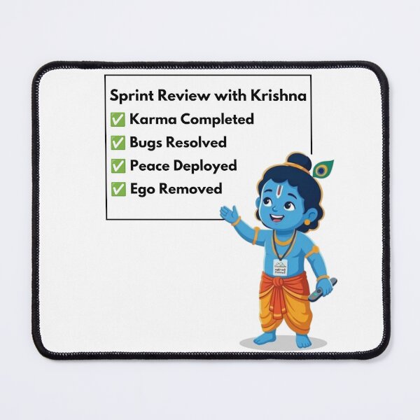 Item preview, Sprint Review with Krishna | Agile Developer Sticker designed and sold by BhaktiByte.