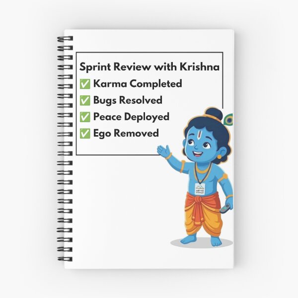 Item preview, Sprint Review with Krishna | Agile Developer Sticker designed and sold by BhaktiByte.