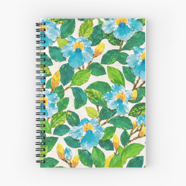 Item preview, Blue Floral Collage Seamless Pattern – Botanical Paper Cut Flowers & Green Leaves Repeat Design designed and sold by SWSandraWechner.