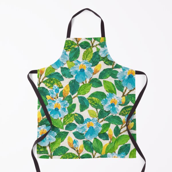 Item preview, Blue Floral Collage Seamless Pattern – Botanical Paper Cut Flowers & Green Leaves Repeat Design designed and sold by SWSandraWechner.
