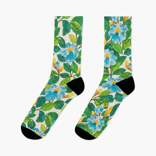 Item preview, Blue Floral Collage Seamless Pattern – Botanical Paper Cut Flowers & Green Leaves Repeat Design designed and sold by SWSandraWechner.