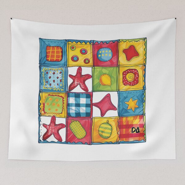 Item preview, Colorful Retro Patchwork Quilt Pattern Doodle Textile Art Streetwear Graphic designed and sold by DesignArtist.ia.