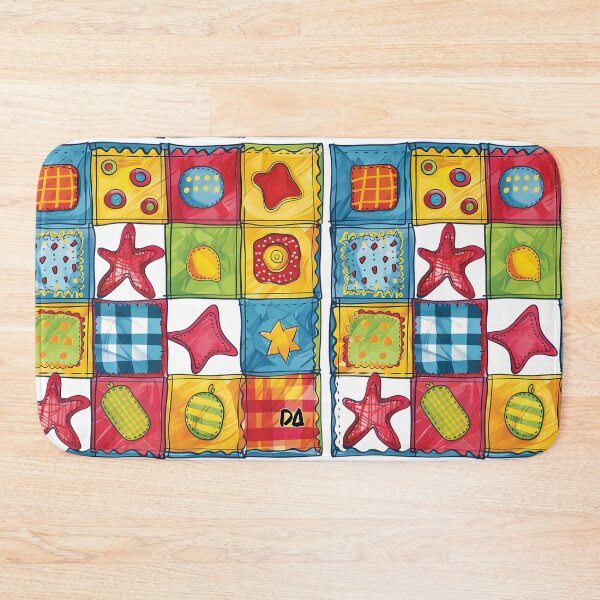 Item preview, Colorful Retro Patchwork Quilt Pattern Doodle Textile Art Streetwear Graphic designed and sold by DesignArtist.ia.