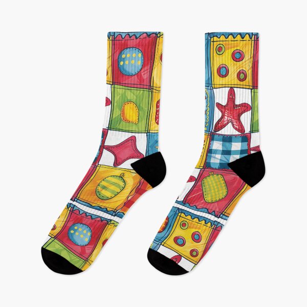 Item preview, Colorful Retro Patchwork Quilt Pattern Doodle Textile Art Streetwear Graphic designed and sold by DesignArtist.ia.