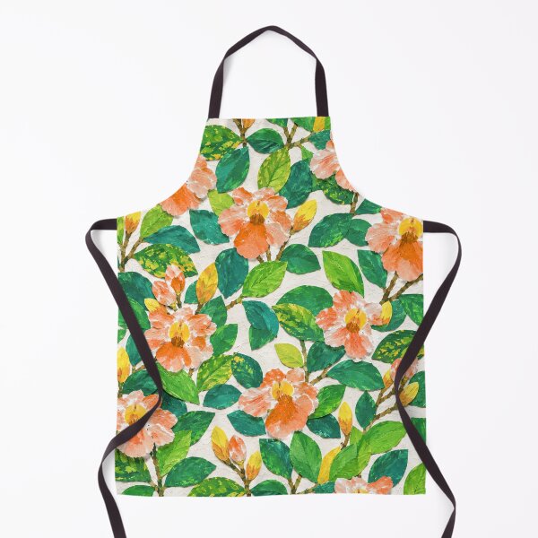 Item preview, Orange Floral Collage Seamless Pattern – Botanical Paper Cut Flowers & Green Leaves Repeat Design designed and sold by SWSandraWechner.