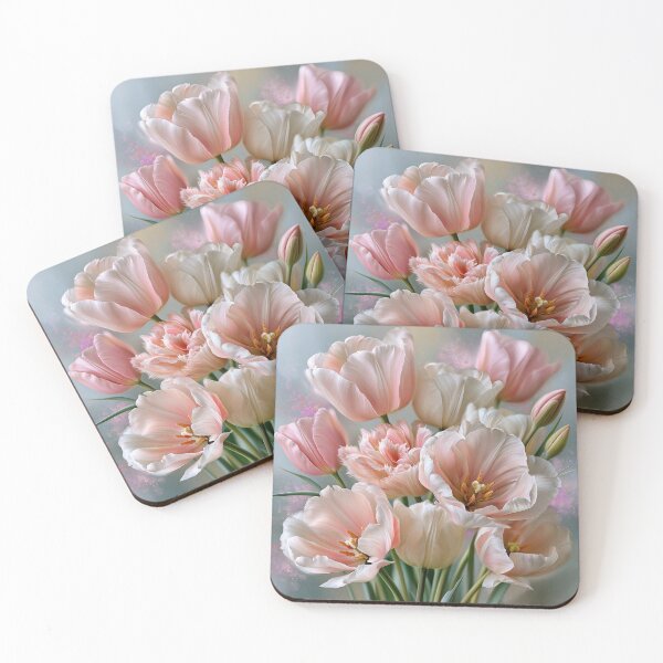 Item preview, Blush Tulip Reverie – Soft Romantic Floral Art designed and sold by VelvetThornsArt.