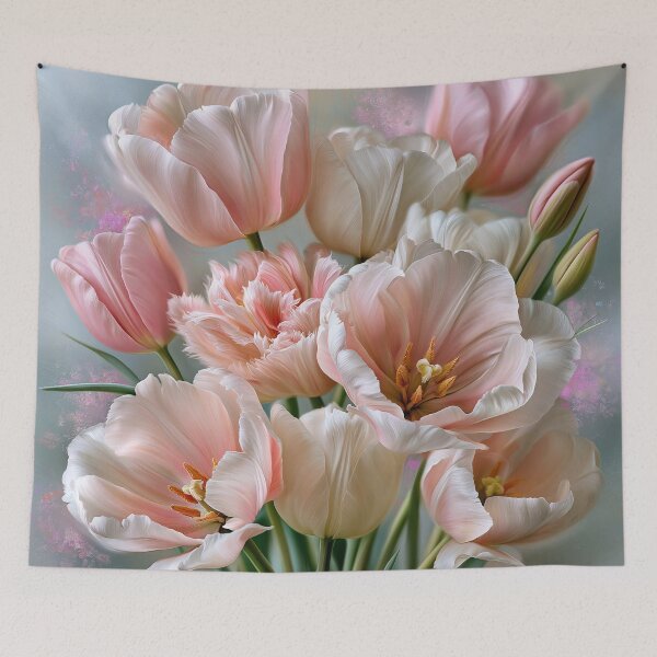 Item preview, Blush Tulip Reverie – Soft Romantic Floral Art designed and sold by VelvetThornsArt.
